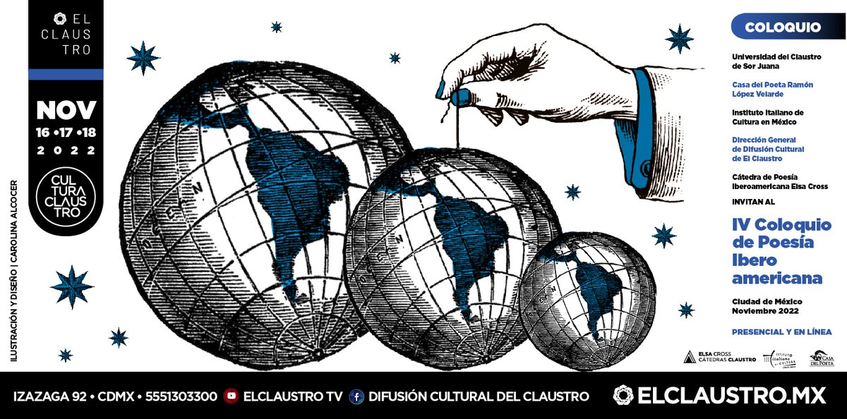 U_ElClaustro's tweet photo. Te invitamos al IV Coloquio de Poesía Iberoamericana este 16, 17 y 18 de Noviembre. https://t.co/tNZJVnBrTu