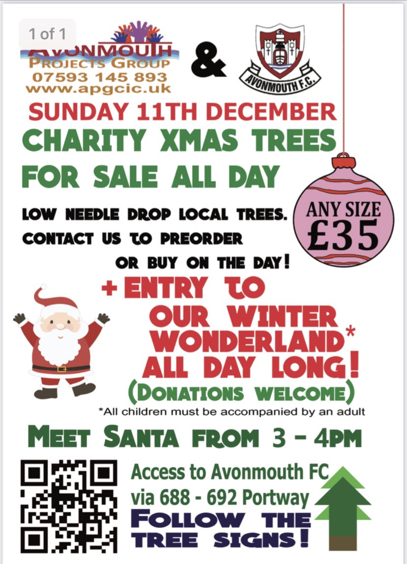 Looking forward to this event at @AvonmouthFC. Should be a good game of football and day out for the whole community. #xmastrees #santasgrotto #charity #hogroast @Scotty_Murray @BristolMind @thedonbs3 @BristolCity @BBCRB @BristolLive @AvonmouthCofE