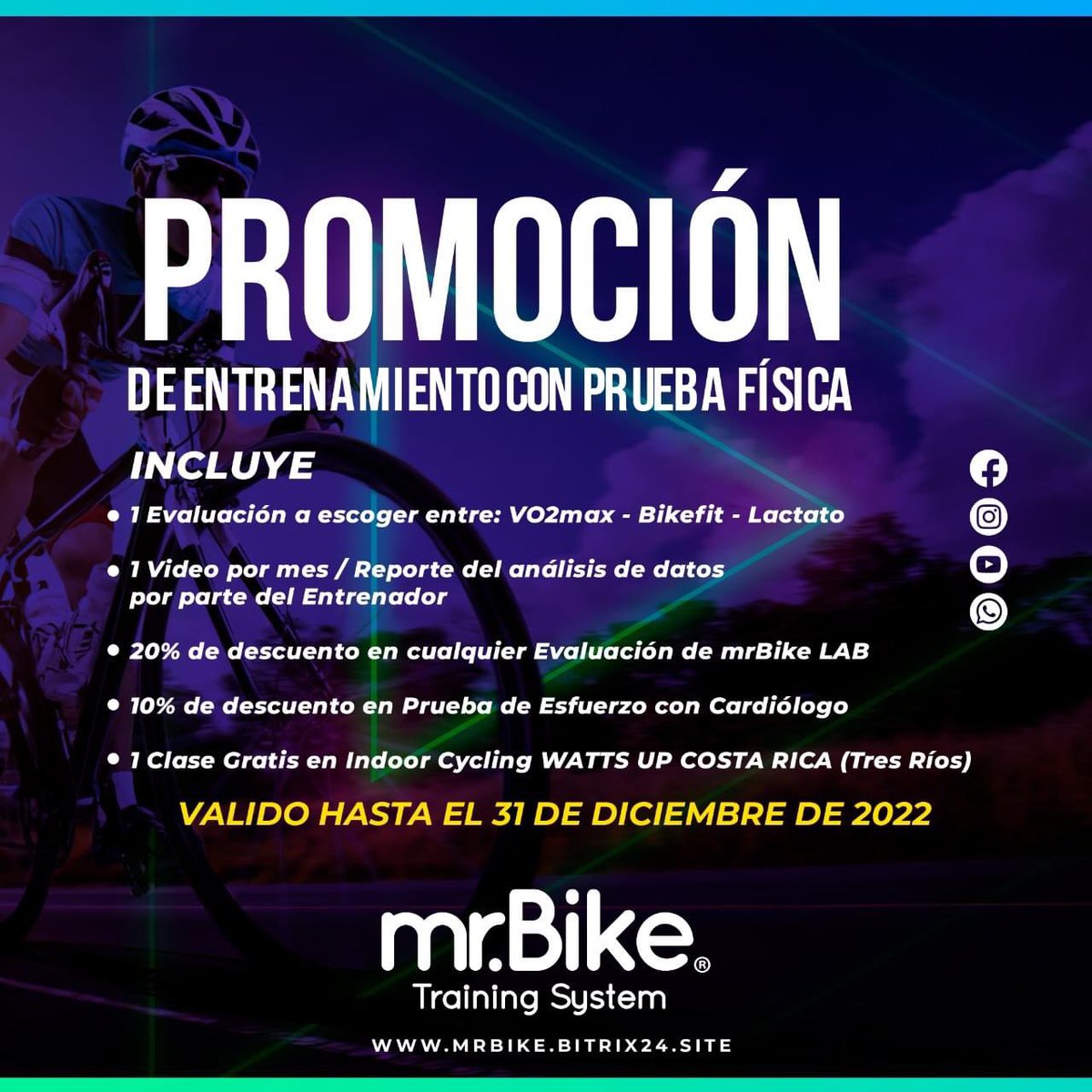 #PlanEntrenamiento #Ciclismo #mrBikeTrainkngSystem Entrene con planificación, mediciones, ajuste biomecánico, análisis de datos, reportes del entrenador 8893.5910