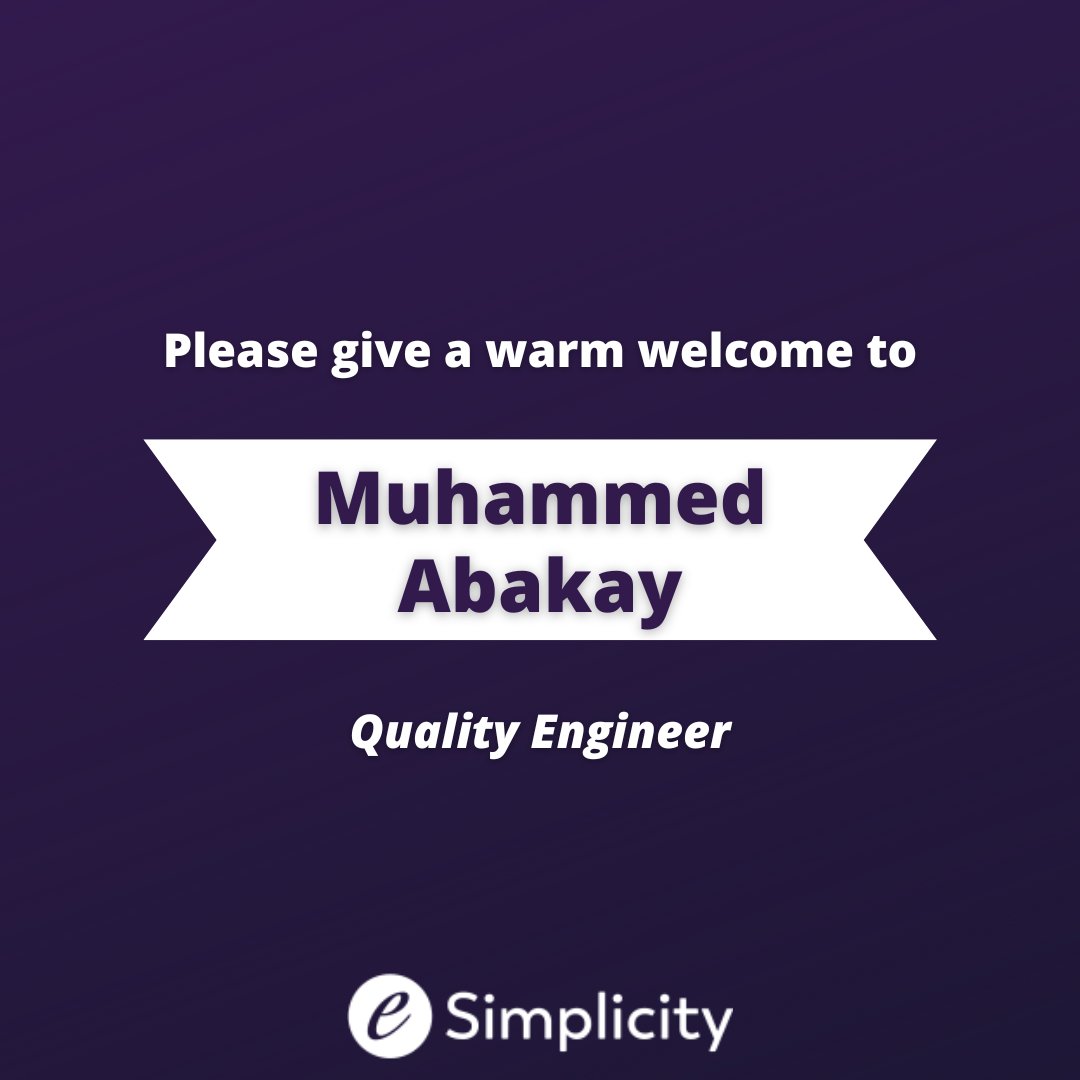 Please give a warm welcome to Muhammed Abakay, our new Quality Engineer!

#Welcome #WelcomeToTheTeam #NewHire #NewEmployee #AutomationTester #eSimplicity #HealthcareIT #Telecommunications #DigitalServices #CloudComputing #GovernmentContracting #GovernmentContractor