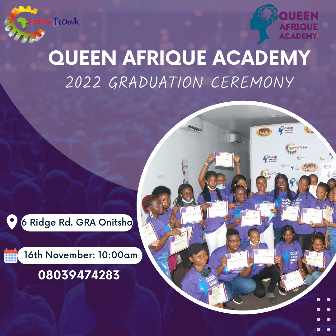 EzeUnique1's tweet photo. I am just so happy and at loss for words.

My graduation ceremony from #QueenAfriqueAcademy2022 is tomorrow.

And you are specially invited.

The class has truly being of value, though it has not been easy but God saw me through.

#EdufunTechnik
#GraduationCeremony
#EbubeInTech https://t.co/mw7RLQ4nW3