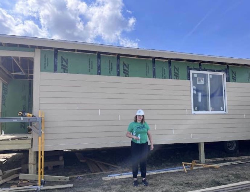 BillsForIowa's tweet photo. Enjoyed seeing the product of the house I helped build in August during its ribbon cutting ceremony today with @Habitat_org. #buildingcommunity https://t.co/iHiIp9hZD3