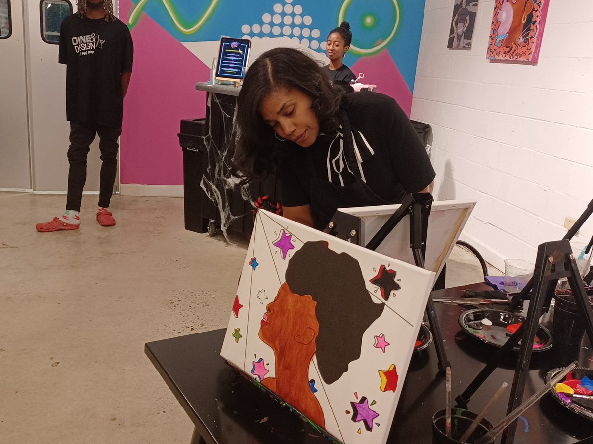 nbmbaahq's tweet photo. We had a great time during our staff outing at @DineDesignatl! 🔥🙌🏾
If you’re in the Atlanta area, be sure to visit this wonderful #BlackOwnedBusiness. 🎨
#NBMBAA #TheBlackMBA #supportblackownedbusinesses #DineAndDesign #paintandsip https://t.co/l7aXIybbOo