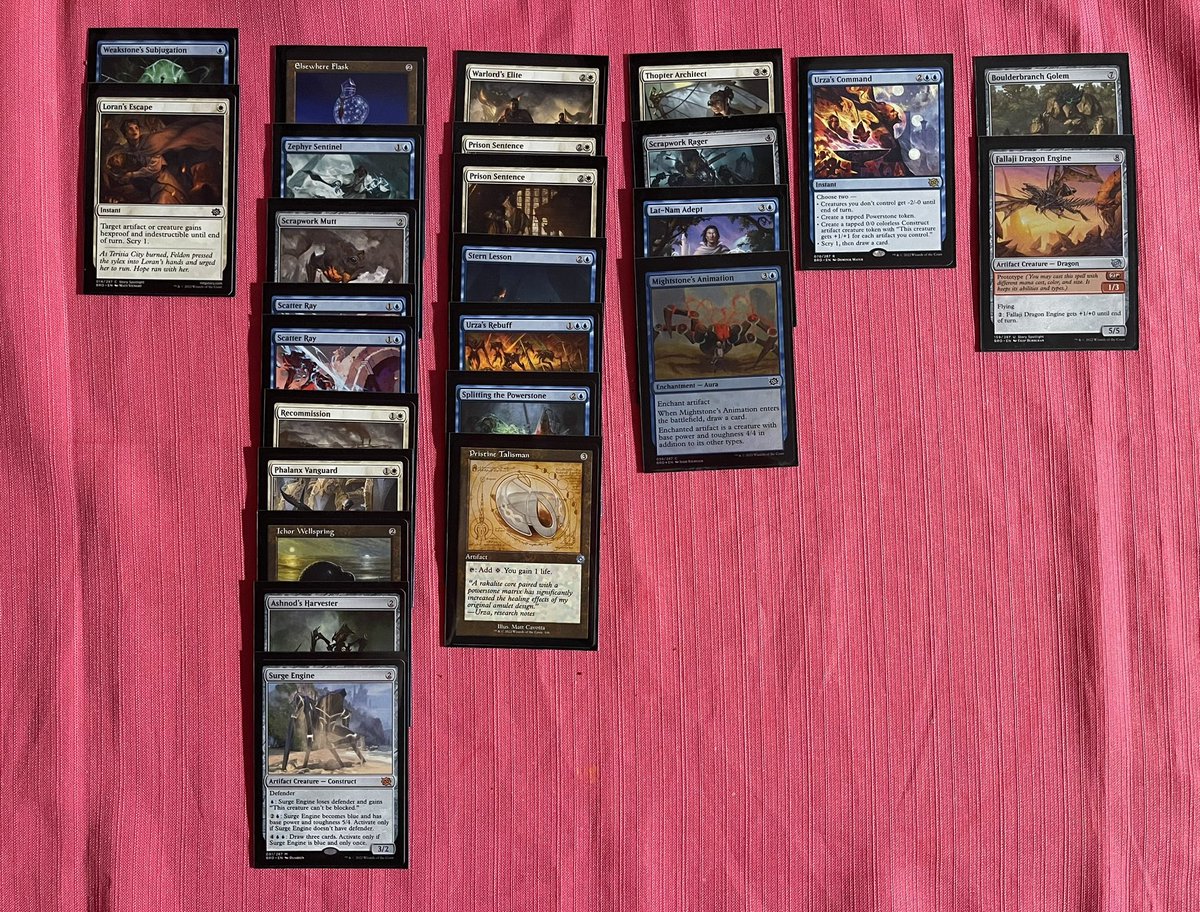 AlexFranchini14's tweet photo. Top4 prerelease Brothers’war. It’s been fantastic to play the old artifacts that interact so well with the new cards! #Brotherswar #MTG #prerelease #MagicTheGathering #Artifacts #401games #Mishra #Azorius https://t.co/bADNSKsrY6