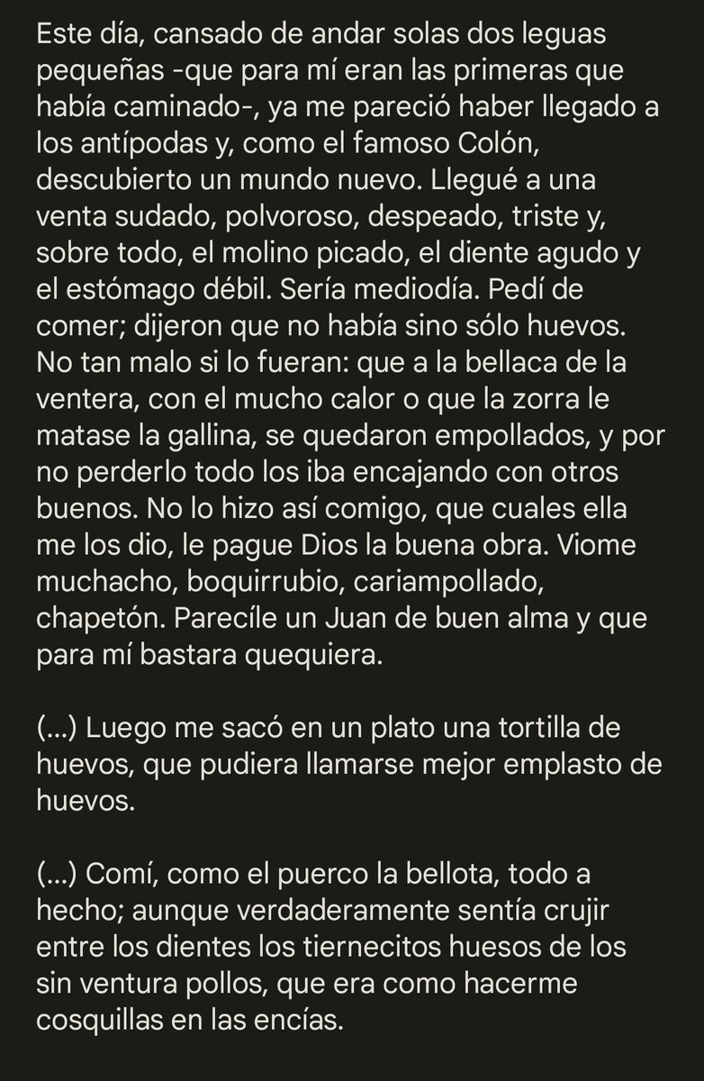 TribarMV's tweet photo. En la práctica de incubación hemos visto embriones de pollo y eso me ha recordado a este fragmento de la novela Guzmán de Alfarache, de Mateo Alemán. Lo he resumido un poco. https://t.co/bnJHstNQFM