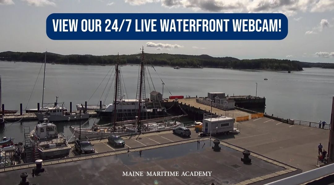 Want to check in on MMA's fleet, even if you aren't on campus? We have a 24/7 Livestream of our Waterfront available on our website - check it out at mainemaritime.edu/webcam/
