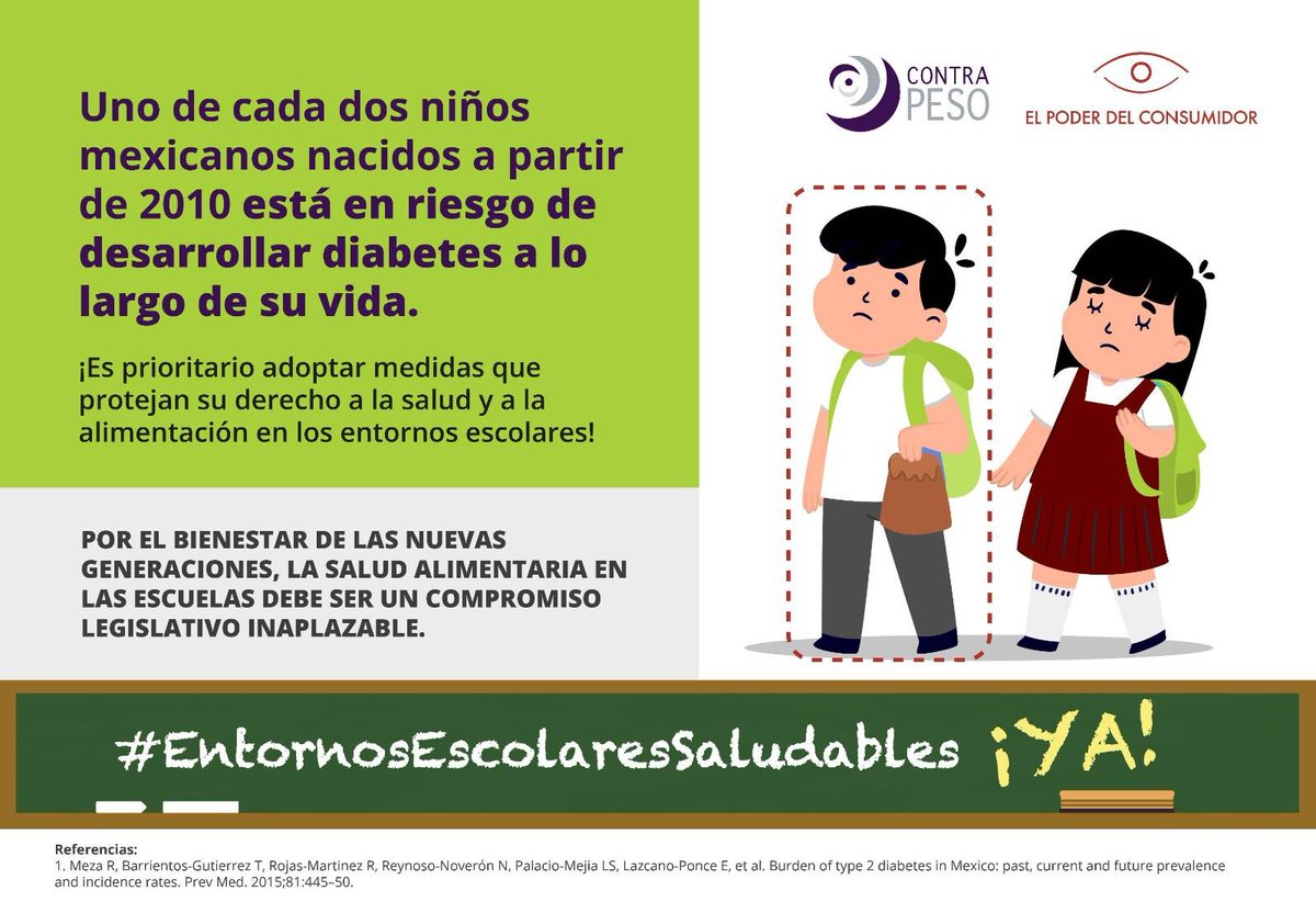 📢 En el marco del #DíaMundialDeLaDiabetes, legislar por la salud alimentaria en las escuelas es un compromiso que no puede esperar 🚸. 

¡Urge proteger el derecho a la salud y a la alimentación de la niñez en los #EntornosEscolaresSaludablesYa!