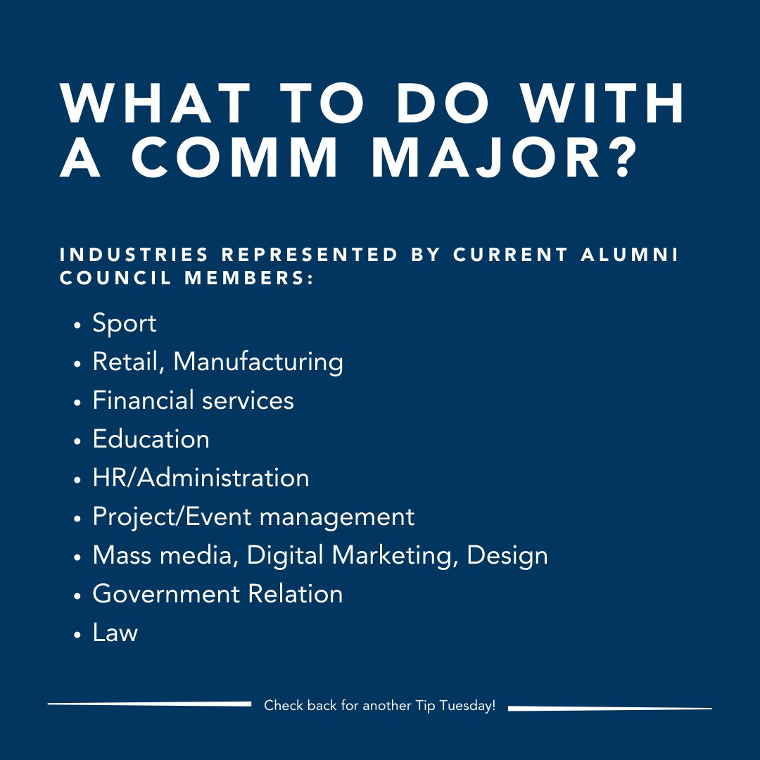 💡Tip Tuesday💡 This week we present you the wide range of jobs and industries that our Comm Alumni Council have worked in! A degree in Communication is highly versatile, and can lead to a career in a wide range of industries. You can also follow our @ucsbcommalumni !