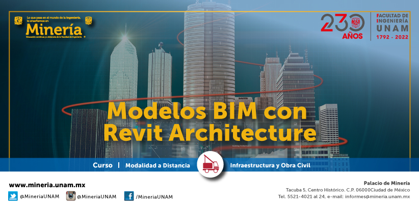 MineriaUNAM's tweet image. Participa en el #curso e identifica las ventajas de la generación de #ModelosBIM utilizando el #software. #RevitArchitecture.
💻 Modalidad: A distancia.
🧐Precio y registro en:ow.ly/X8Z250LF4jy