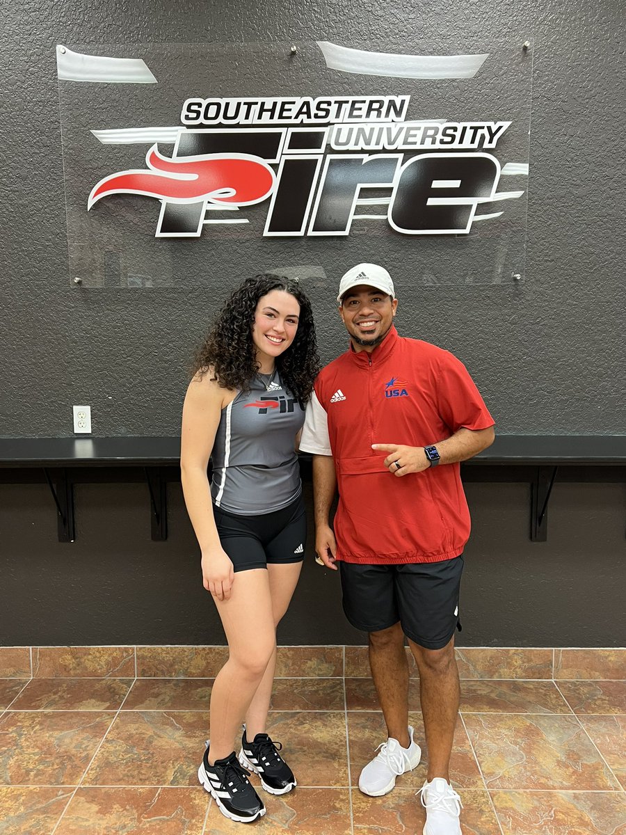 Great visit today with a State Runner-up thrower in the state of Florida. #FeelTheHeat #FutureFire #FireTF #ClassOf23 👀🔥💨