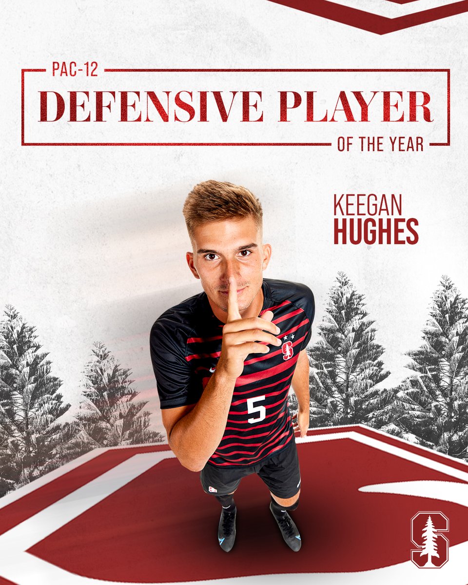 𝑫𝒆𝒇𝒆𝒏𝒔𝒊𝒗𝒆 𝑫𝒐𝒎𝒊𝒏𝒂𝒏𝒄𝒆 ❌

Introducing the <a href="/pac12/">Pac-12 Conference</a> Men's Soccer Defensive Player of the Year, <a href="/K24Hughes/">Keegan Hughes</a> 💪

#GoStanford