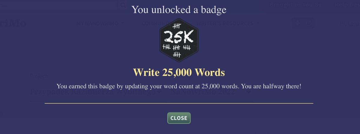 LenaKlimka's tweet photo. Sounds like a halfway 😎 It's been 15 days of writing and I have 25k words done. My book looks just... aaah... I really want to know the rest of the story! GIVE ME THAT BOOK! 😂 #NaNoWriMo #NaNoWriMo2022 #amwriting #criminalcomedy https://t.co/CeBwkMHIsz