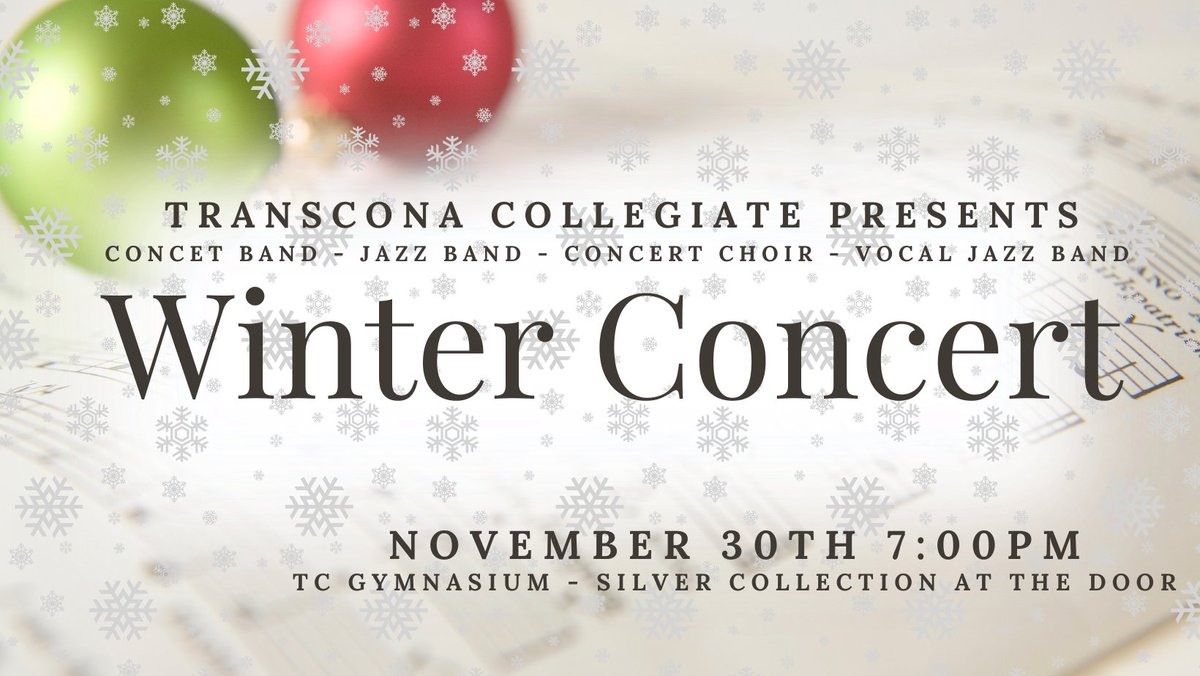 Join our Music Program on November 30th.