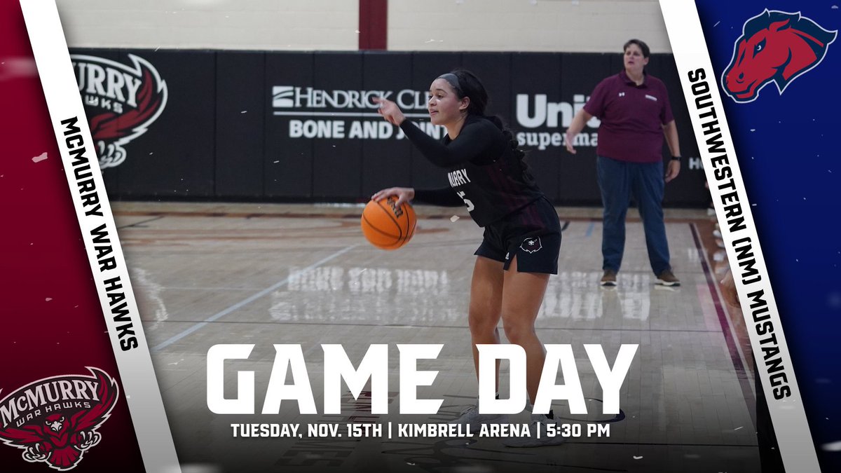 mcmsports's tweet photo. 🏀 GAME DAY🏀

McMurry Women’s basketball takes on the University of Southwest (NM) in Kimbrell Arena tonight at 5:30PM!! 

🆚: Southwestern (NM)
📍: Abilene, Texas
⌚: 5:30 PM
📈: https://t.co/Hl9oa1BlhR
📺: https://t.co/OCwkVnOj3K

#unitedaswarhawks🦅 https://t.co/6CTjue0dCS