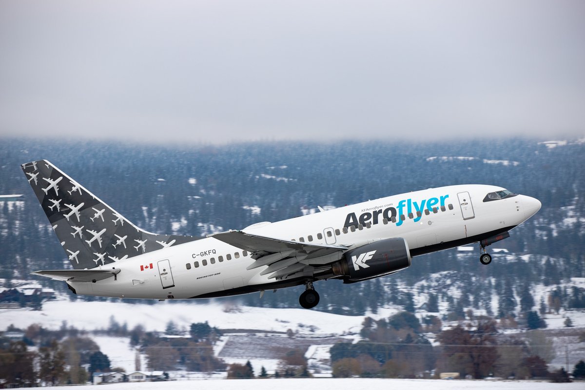 Up, up, and away 🛫 Aeroflyer climbing out of a wintry YLW #Kelowna yesterday!

#charterflight #aircharter #Aeroflyer #Planespotter #charterairline #kfaeroflyer #okanagan