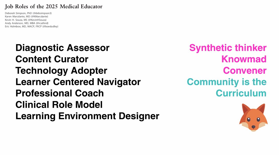 alvarezzzy's tweet photo. The future of #MedEd: being a synthetic thinker/Knowmad where the community is the curriculum.
#LoMaH #PrecisionMedEd #AI https://t.co/pHEPFK1lDV