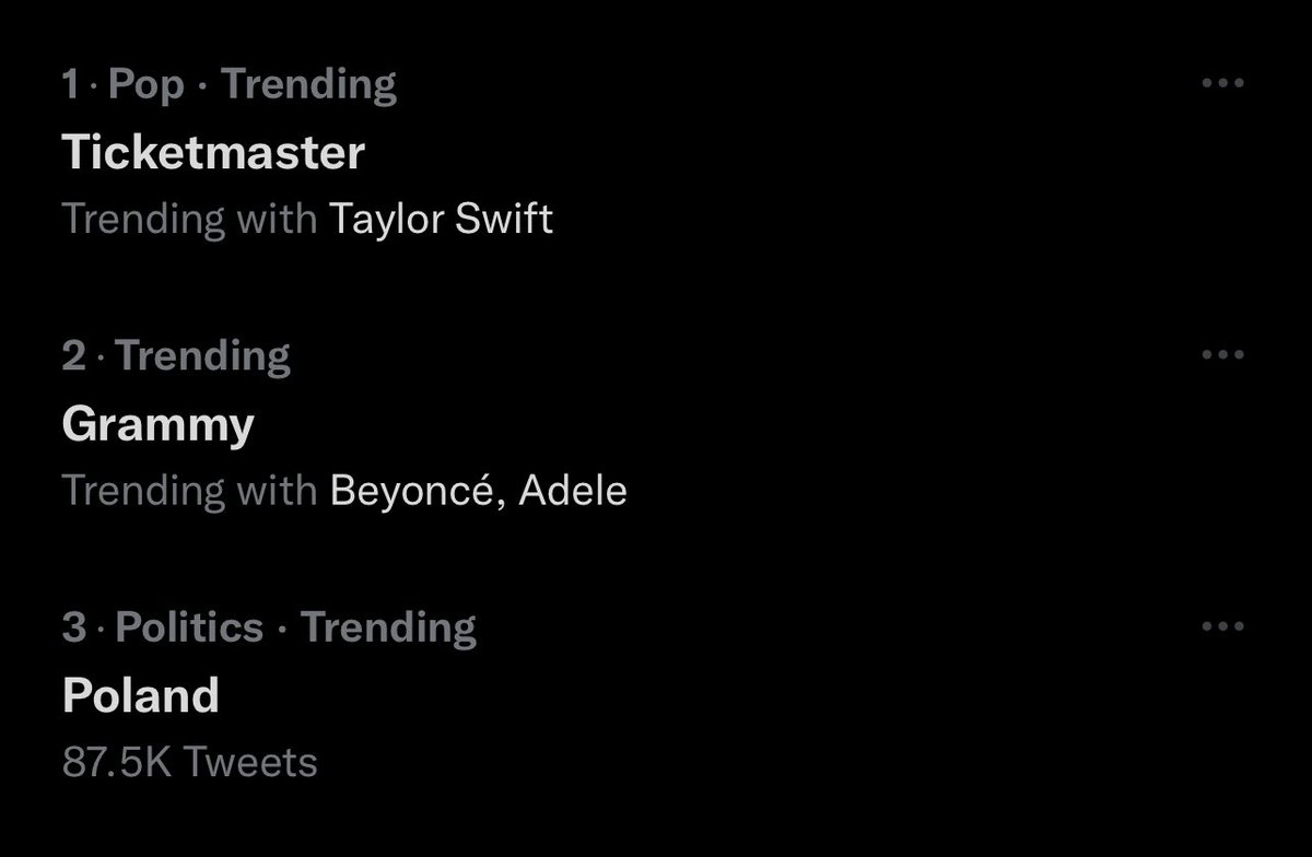 Russia attacking Poland and maybe starting WWIII trending lower than Taylor Swift fans mad Ticketmaster isn’t letting them buy presale is the funniest thing I’ve seen all day.