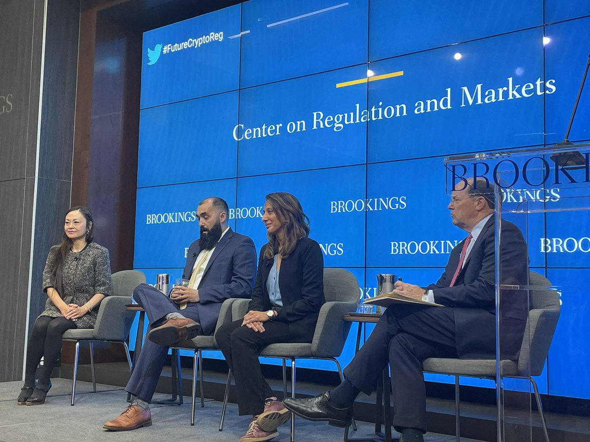 Aarondklein's tweet photo. Implosion of @FTX_Official underscores importance of bitlicense regime in @NYDFS says their Virtual Currency Chief Pete Marton who notes FTX was NOT licensed in NYState which reduced New Yorkers exposure substantially #FutureCryptoReg.
Live @BrookingsEcon https://t.co/2InSX8VfYr https://t.co/C203VrOvqA