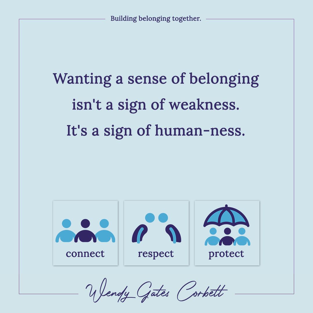 One way to remind yourself that you do belong is by soothing your spirit. Be kind to yourself. We are hard wired to seek connection. Wanting a sense of belonging is not a sign of weakness. It's a sign of human-ness.

#belonging

#buildingbelonging

#respect

#employee