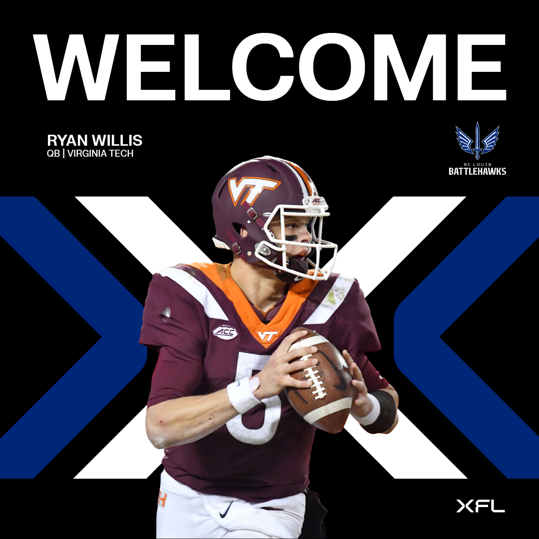 BattlehawksUFL's tweet photo. Pack your bags, Ryan Willis. You're headed to STL⚔️ 

The St. Louis Battlehawks select quarterback @RyanWillis14 https://t.co/Q5YzPE8kYg