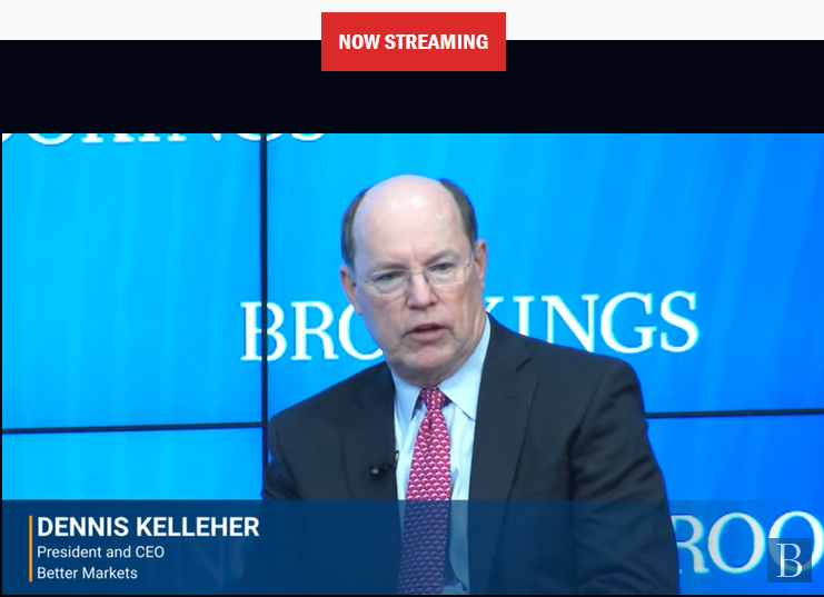 BrookingsEcon's tweet photo. In about 8 months, around $2 trillion in value was vaporized. "You have to ask yourself, with all of that happening, why is there not a financial crash?" @DennisKelleher explains.
 #FutureCryptoReg 
Watch live now->  https://t.co/futU3loo9A https://t.co/xWStZUAGDt