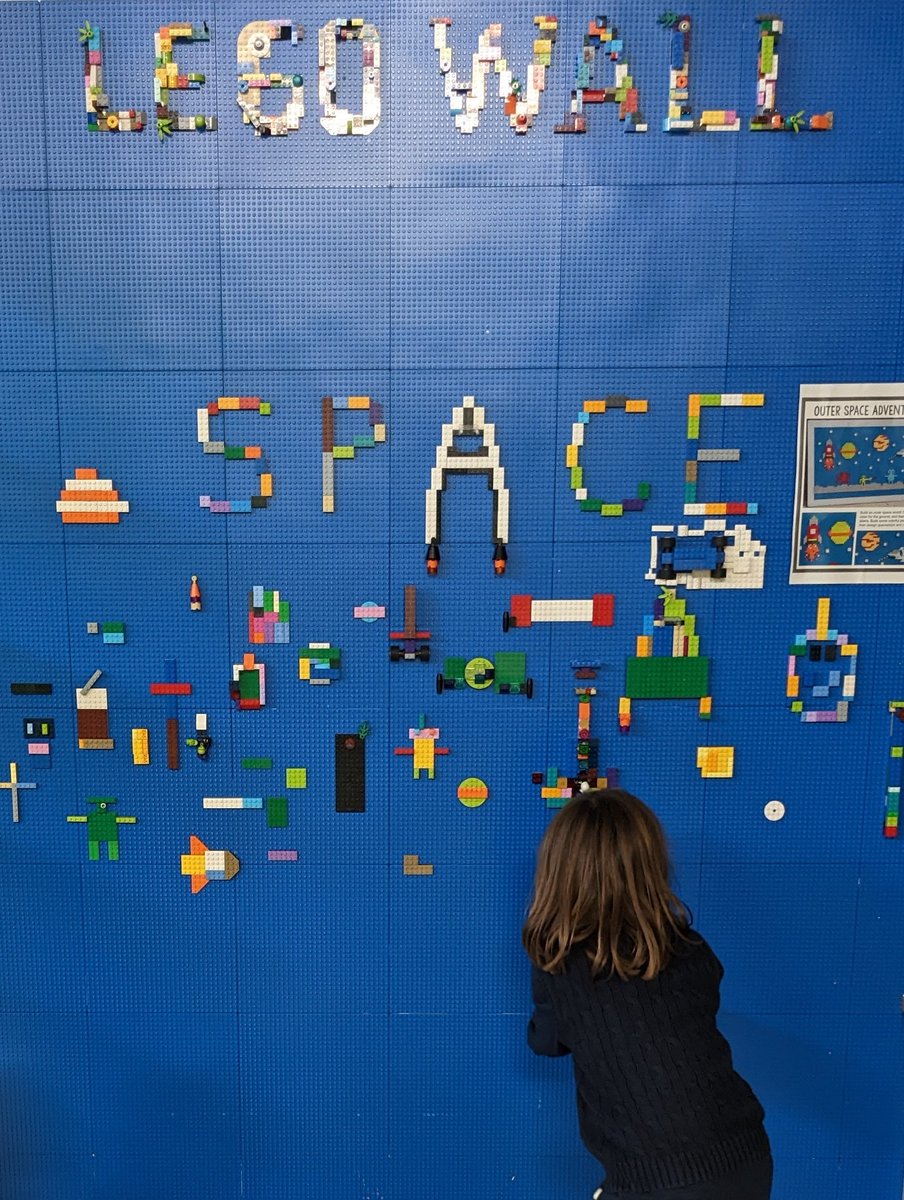 Transformation of the Lego wall in our makerspace as students get creative during Space Week <a href="/FIS_School/">Frankfurt Int School</a> #spaceweek #legowall