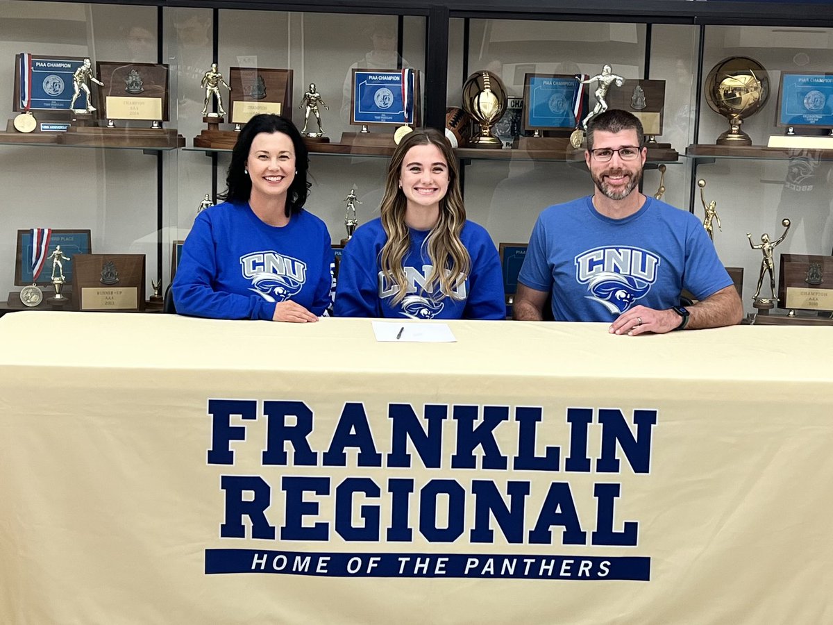 FRGirlsSoccer1's tweet photo. Congratulations to @_rileyphillips_ on officially signing with the reigning NCAA DIII Soccer National Champion Christopher Newport University to continue her academic and athletic career!  Riley will be studying Pre-Med (Pre-Health) next year! @BillBeckner @FRPantherSports https://t.co/YGXHe339SA