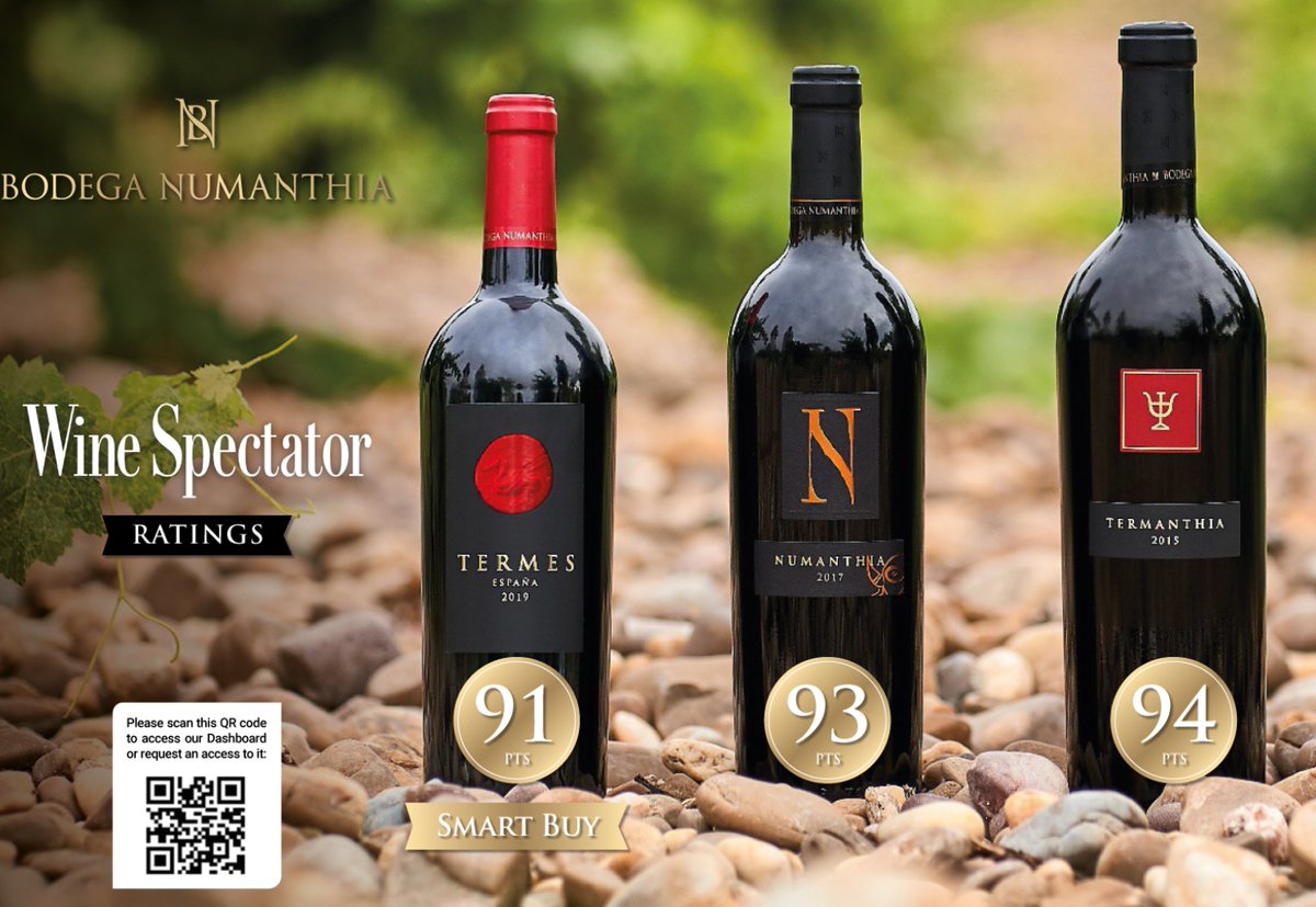 Un placer compartir  las puntuaciones Wine Spectator de las nuevas añadas de Bodega Numanthia
Numanthia 2017 93 puntos 
Termanthia 2015  94 puntos
Last but not least, Termes 2019 91 puntos
Gran aplauso a la Bodega Numanthia por estos merecidos premios!
#Numanthia
<a href="/ExcellentWines2/">T.O.I</a>