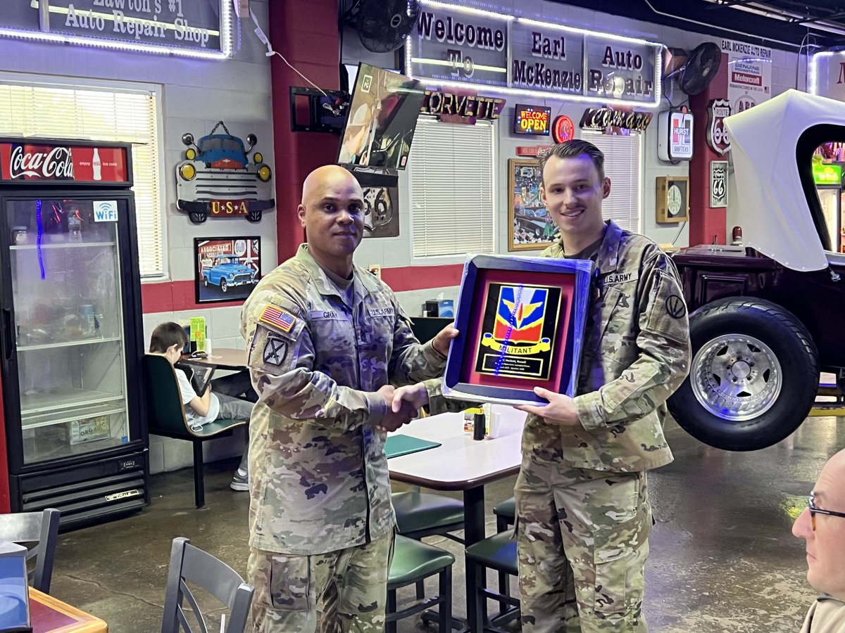 Last week we bid farewell to Spc. Russell Herbert!  Whose presence will be greatly missed!  
Spc. Herbert was awarded the #armycommendationmedal in honor of his contributions to the Commandant's Office! 
#ada #firsttofire