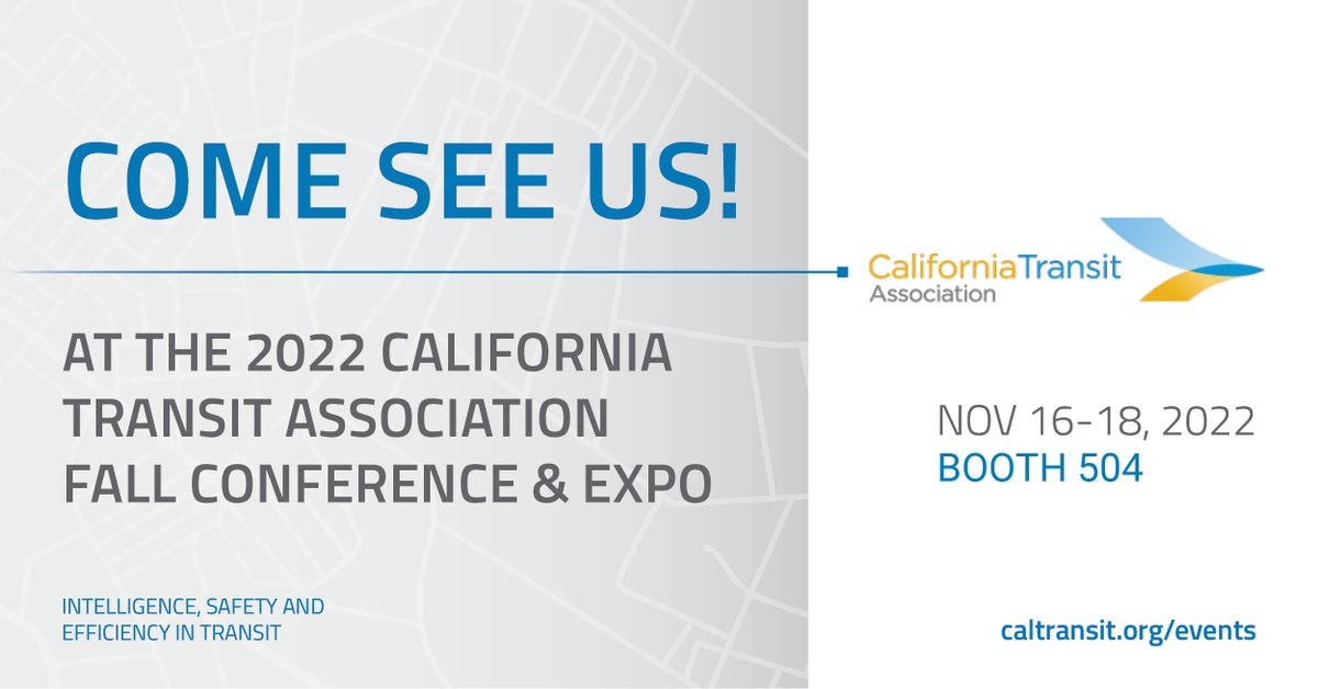 luminator_'s tweet image. Join us during The #California #Transit Association Fall Conference &amp;amp; Expo November 16-18, 2022, in Ontario, and learn about Luminator’s commitment to intelligence, safety and efficiency in public transit.