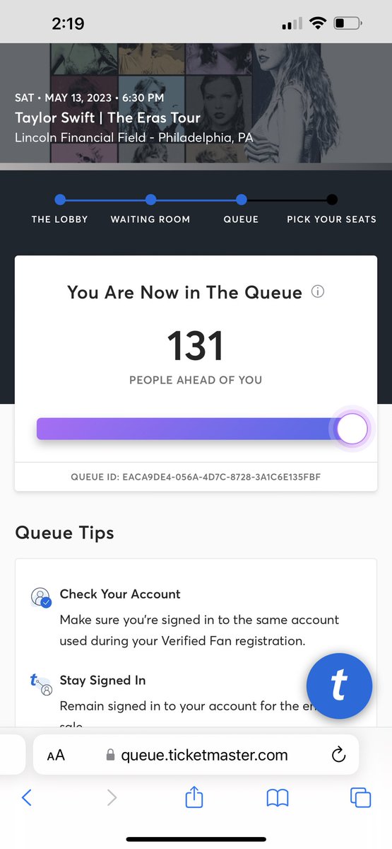 mariapia16's tweet photo. When you get to the front of line after 4 hours of waiting for @taylorswift13 tickets, the screen refreshes, and then crashes and puts you back to the end of the line 🤬 @Ticketmaster FIX THIS https://t.co/8S5OXkTKQp