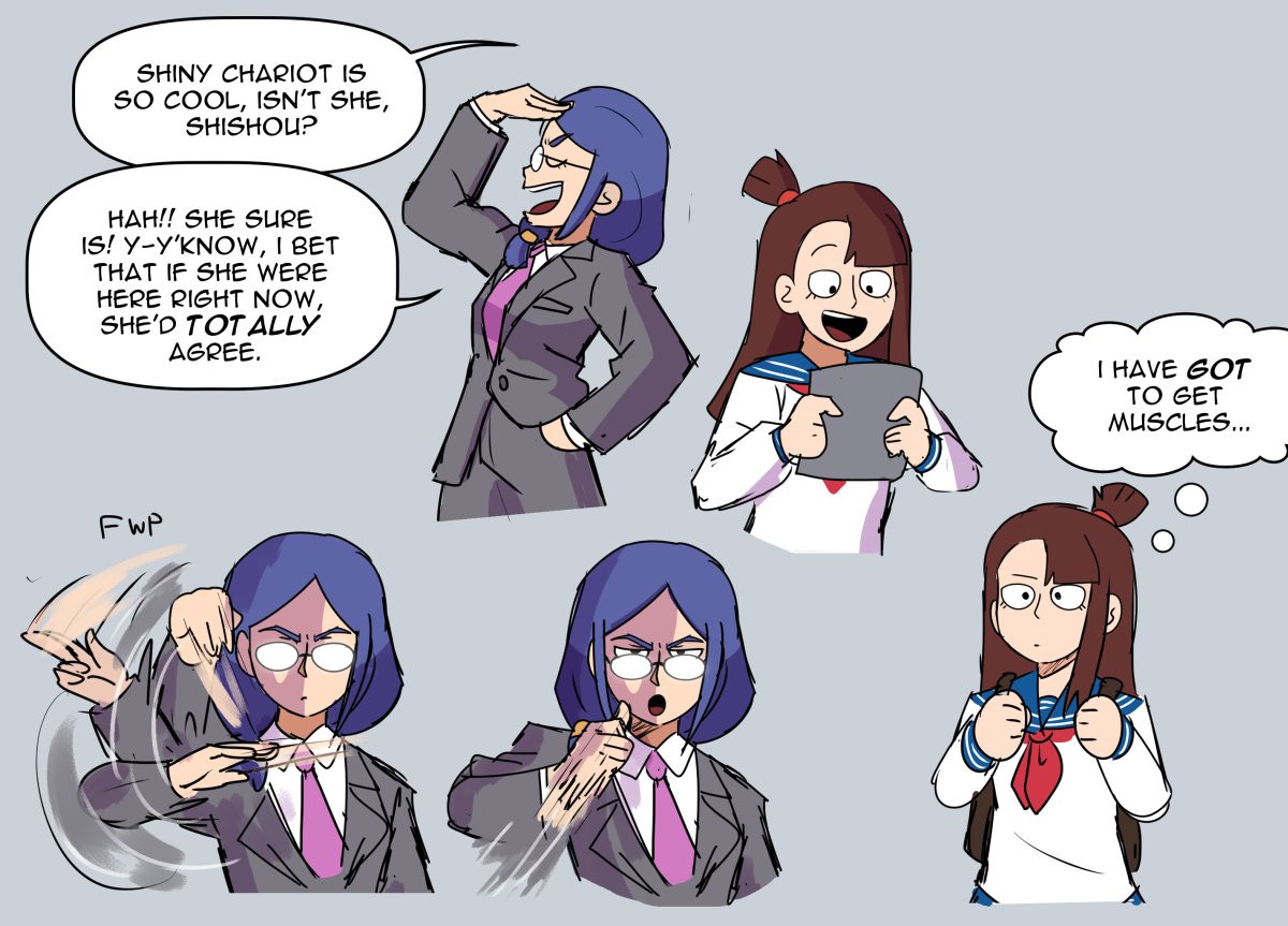 little witch academia mp100 au 😏 it doesnt make a ton of sense but i just think ursula should get to be a cringe fail loser in a suit 