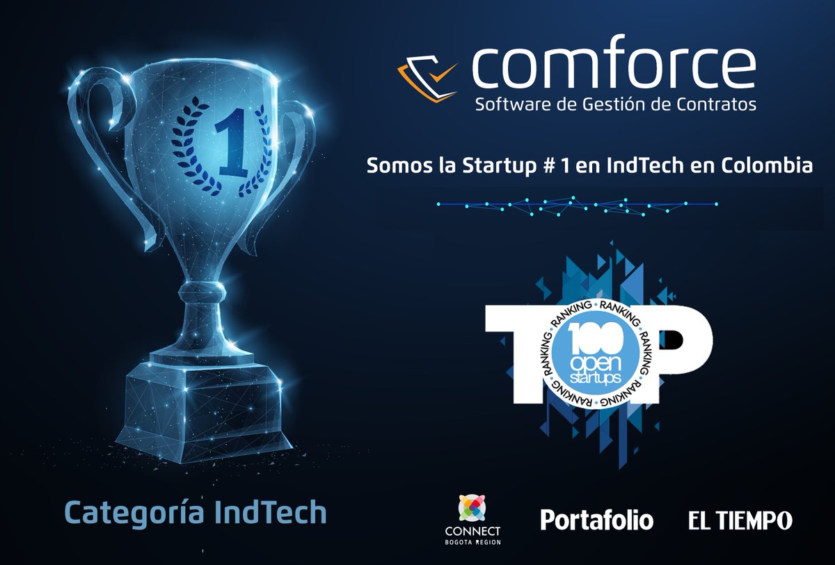 Comforce.co es #1 del 100 Open Startup en la categoría IndTech.
Por 2do año comforce.co (Software de Contratos) logra ser una de las 100 empresas más atractivas para el mercado corporativo bit.ly/3UWUjmu <a href="/comforce_/">Gestion De Contratos</a> <a href="/100openstartups/">100 Open Startups</a> 
<a href="/ConnectBogota/">Connect</a>