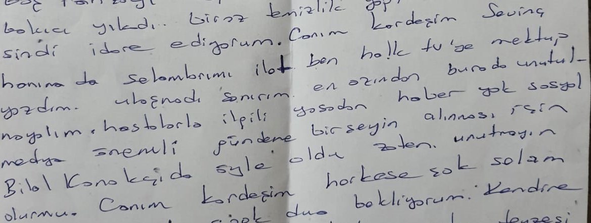 naftalanja_35's tweet photo. Şerife Sulukan'dan mektup: """BENİ UNUTMAYIN""" diyor. Bu ablanın orada neler çektiğine bizzat eşim şahit. Allah aşkına susmayın!

TutukluHastalara Tahliye
#ReleaseSickInmates https://t.co/EGsQB2V2dX