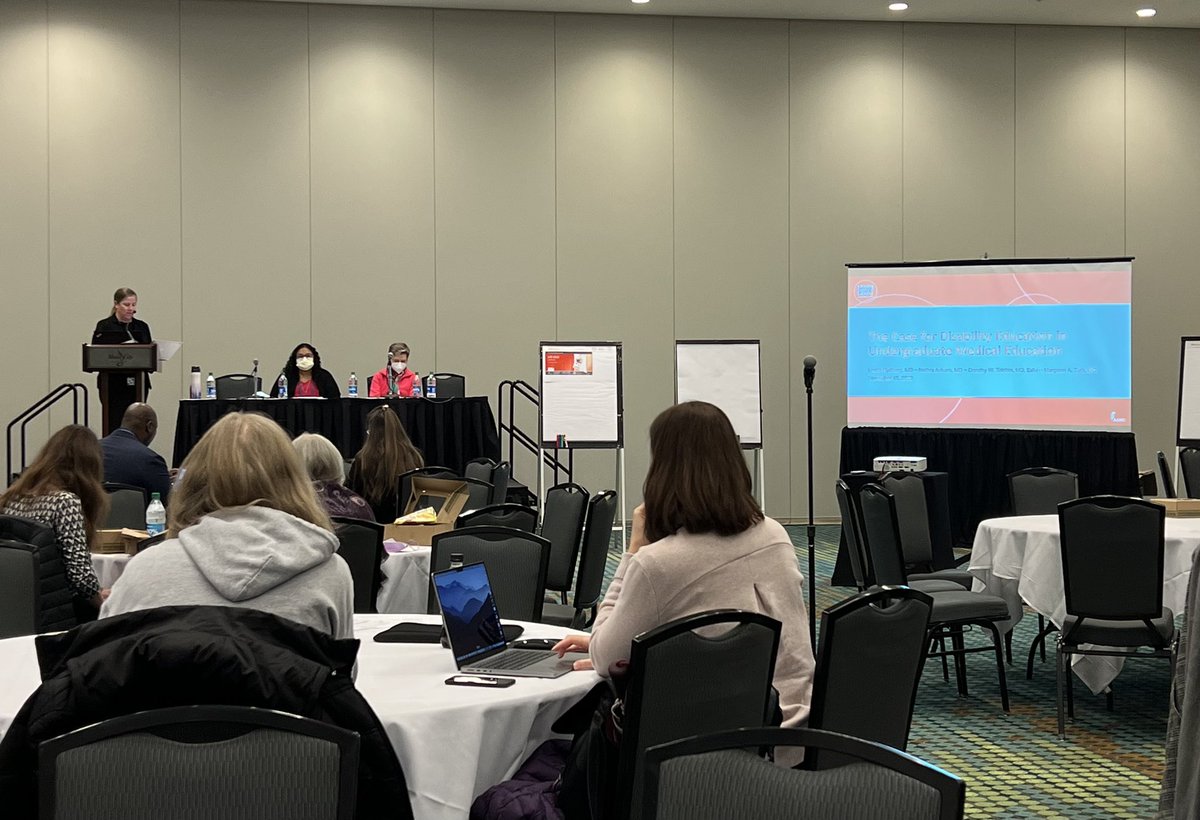 Ending a great #AAMC conference with a very important session on disability education in #HPE. Powerful discussion about how we can infuse a critical, intersectional, and humanizing approach to disability into curricula #AAMC22