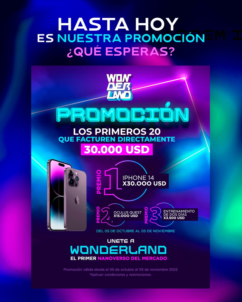 WonderLandOfi's tweet photo. ¡Aún tienes oportunidad de ganar! 😎 ¿Qué esperas para empezar a decidir diferente y construir tu propio futuro?

#Wonderland #Amazing #Money #NFT #NFTCommunity #metaverso #millonarios #realestate https://t.co/SGgsv34cYO