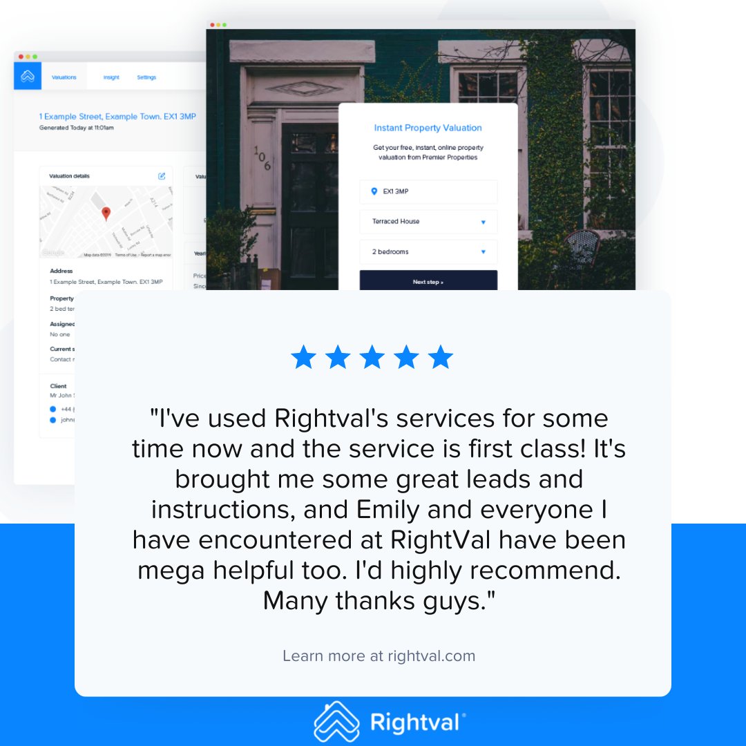 What a lovely review, if you are looking for new proptech to help bring in leads, try our two week free trial via rightval.com! Alternatively call Emily at 01233 527600.