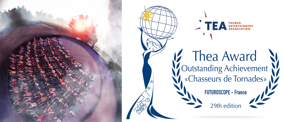 futuroscope's tweet image. Après avoir déjà remporté 6 prix européens, &quot;Chasseurs de Tornades&quot; décroche le #TheaAward for Outstanding Achievement 🏆, autrement dit le prix de la Meilleure Attraction au Monde ! Le jury du @TEA_Connect vient de l&apos;annoncer ce soir depuis la #IAAPAExpos à Orlando.
