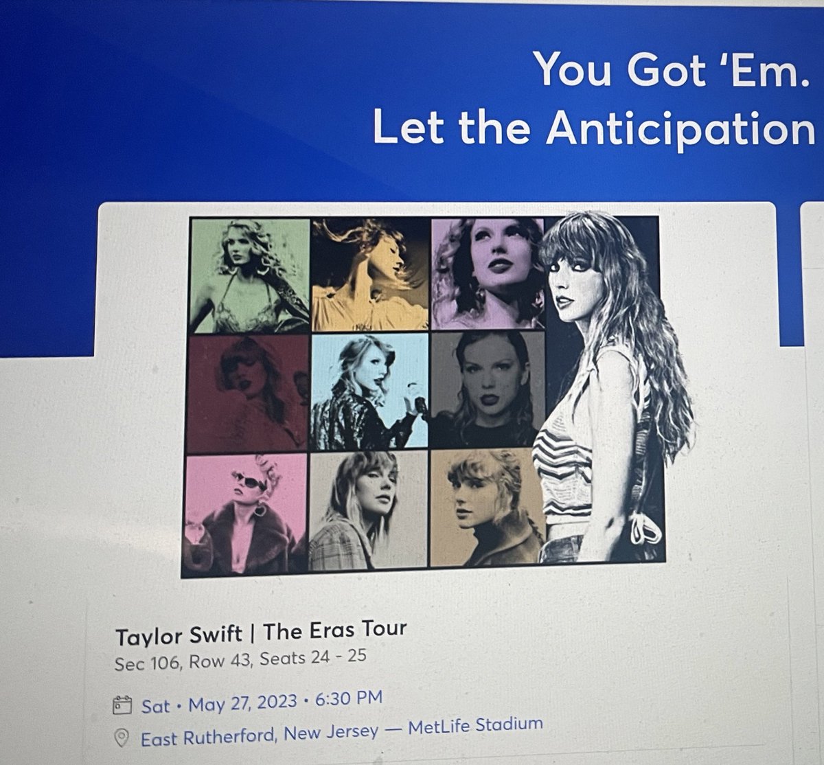 yourbitterboy's tweet photo. screaming, crying, throwing up #TSTheErasTour https://t.co/xodcyS5NBe