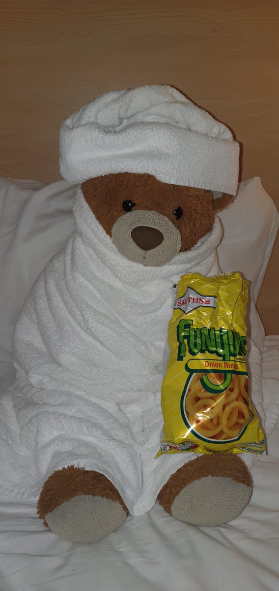 In honour of it being #SelfCareWeek this week I'm snuggled up with snacks & TV ready for the #GBBO final! *pampered ears* #SelfCareForLife #Selfcareisnotselfish #bearswithjobs #MentalHealthMatters #MentalHealthAwareness #welfareofficer