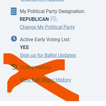 stephen_richer's tweet photo. On https://t.co/s8rrf2omif, the "Voter History" section does not update until the canvass and close of the election

If you want to see your status for THIS current election, check the "My Ballot Status" section https://t.co/QWfi3aLmxb