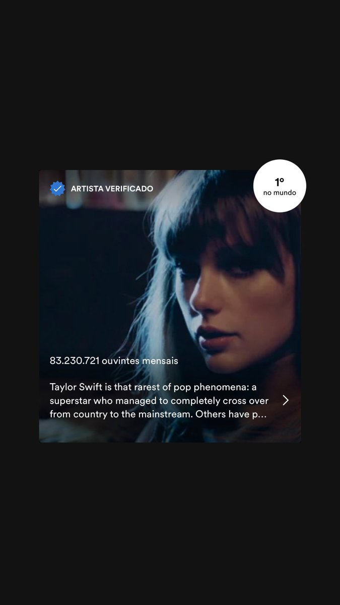 updateswiftbr's tweet photo. 🚨 Taylor Swift quebrou o recorde de maior número de ouvintes mensais de uma artista feminina na história do Spotify, com 83.2 milhões de ouvintes! 

#1. Taylor Swift — 83.2M
#2. Ariana Grande — 82.9M
#3. Dua Lipa — 74.4M https://t.co/m1DYU064fv