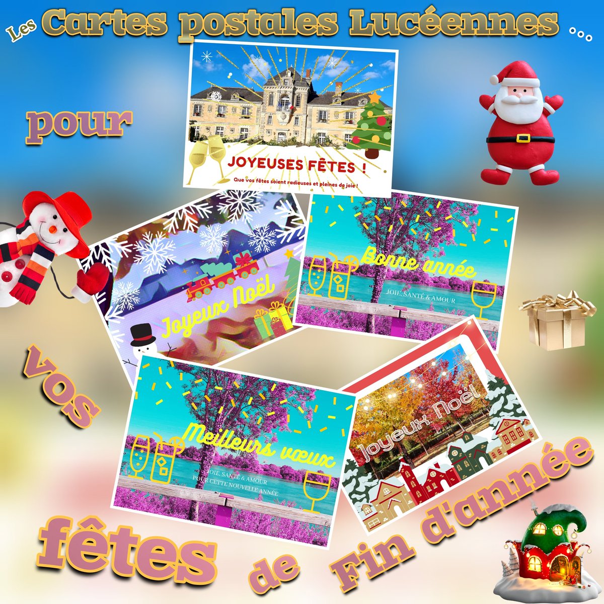 luceennes's tweet photo. Les Cartes postales Lucéennes ont de très belles #cartespostales pour égayer vos #fêtes de fin d'année, alors n’hésitez pas 😉
🔴 Vous les retrouverez au marché des Créateurs Lucéens, le 2, 3 et 4 décembre, Salles Louis Dagorne à #SainteLuceSurLoire 🥳🎊🎉🎄🎁🎍
#asaisir https://t.co/7aneXSm6Pa