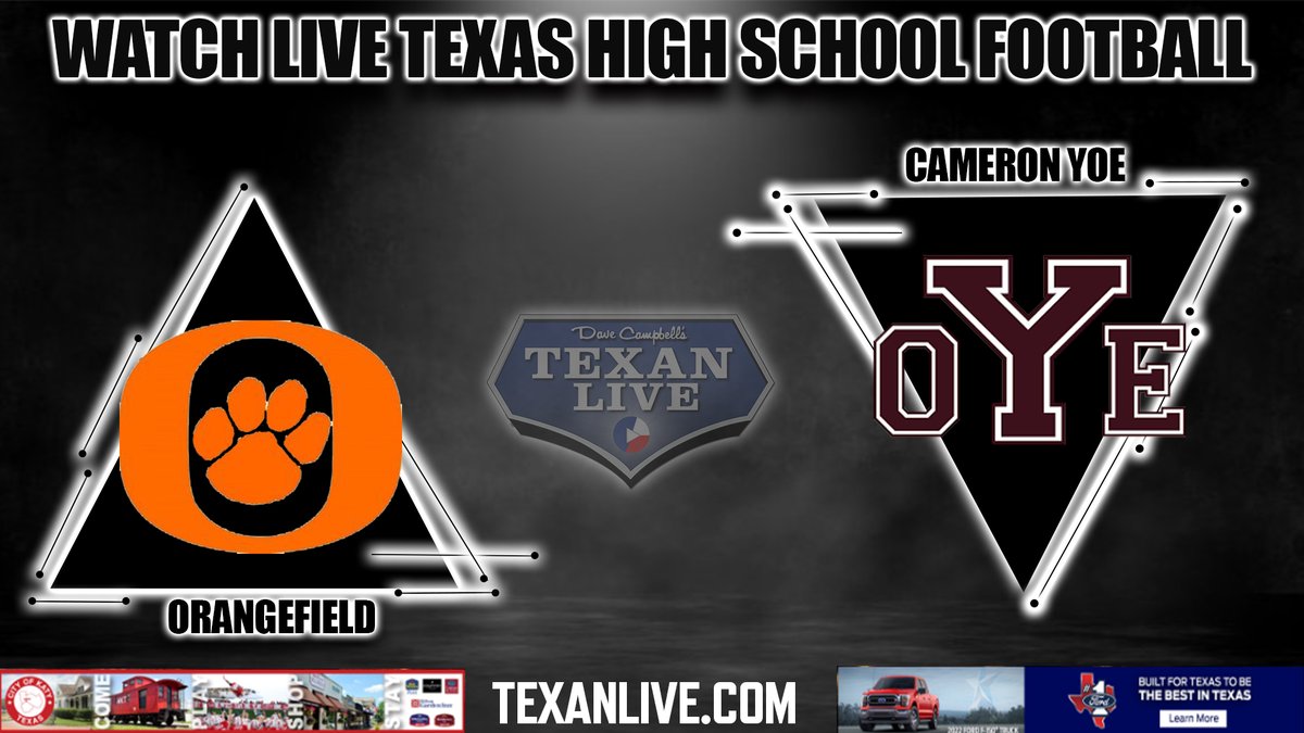 Texan_Live's tweet image. AREA ROUND PLAYOFFS
WATCH THIS GAME LIVE 
Orangefield vs Cameron Yoe
Friday 11/18/2022
Coverage begins at 7PM
For the Live Link click here: bit.ly/3AjziKO

@OHSBobcats @Orangefield_ISD @yoefootball
@Beaumont_Sports @AshlyElamSports