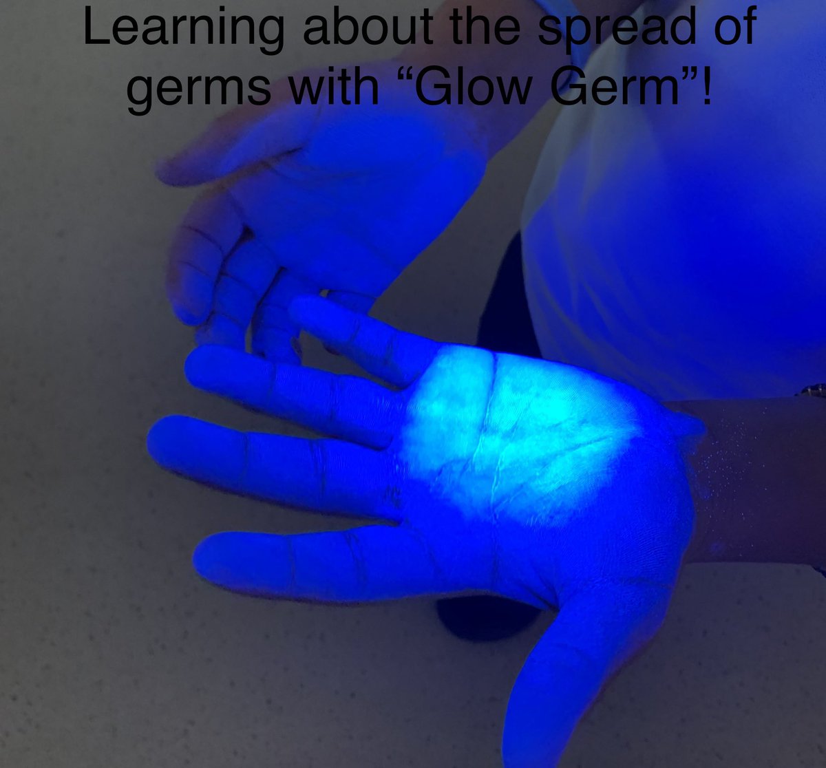 With Flu season here.. we are learning how germs spread with “Glow Germ!” <a href="/HolyRosaryM/">Holy Rosary, Milton</a> <a href="/MrsAdamsHRM/">S Adams</a> <a href="/NatachaMoniz/">Ms. Moniz</a>