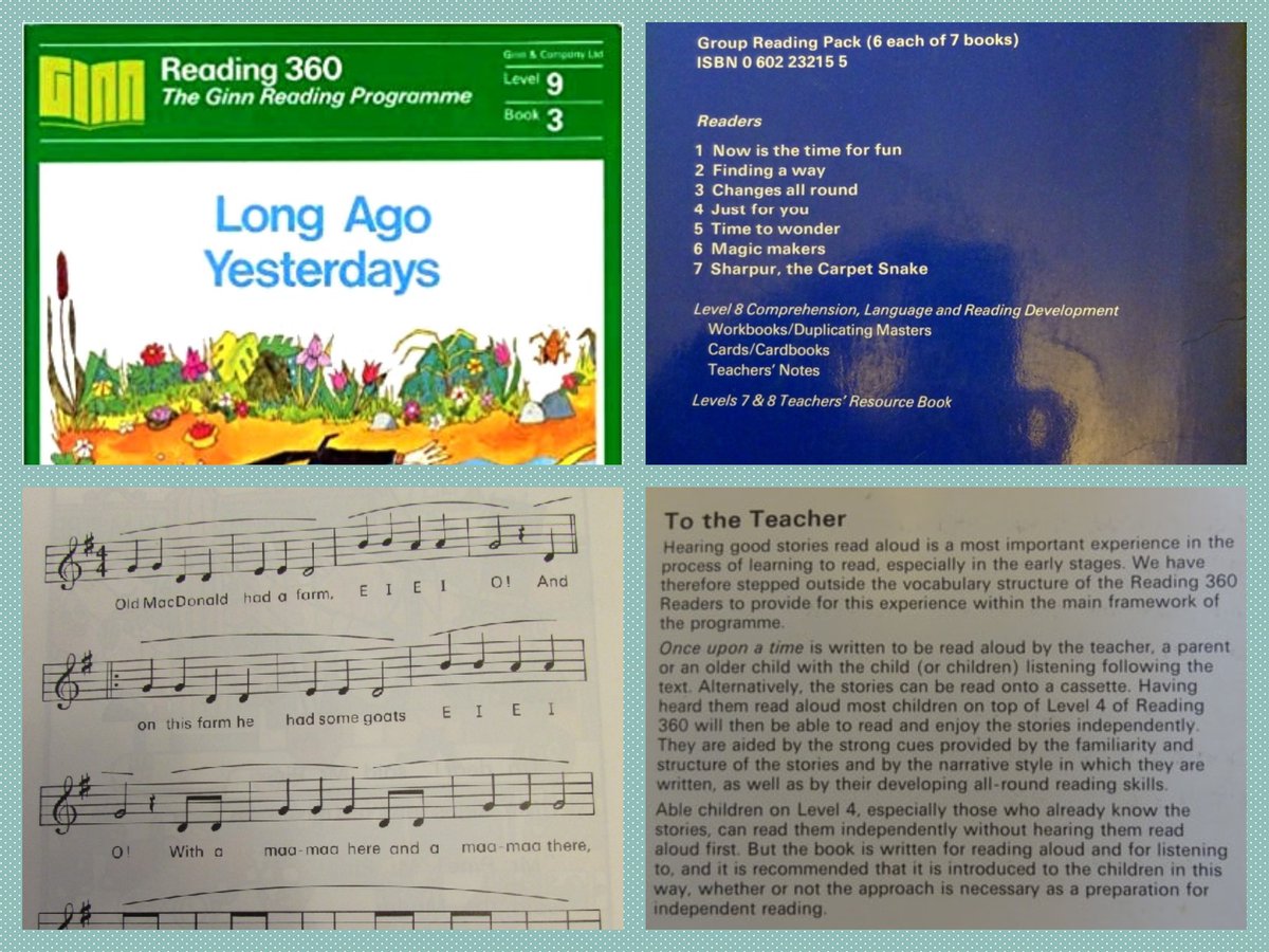 OldSchoolBooks1's tweet photo. The #Ginn360 #readingscheme also had worksheets, cards, supplementary #books and workbooks. Once in a while, the books would sometimes contain music pages, which at my school, was an excuse to get the coconut shells out and make noise! https://t.co/L9oYup7FbS #oldbooks https://t.co/TXhBa1M171