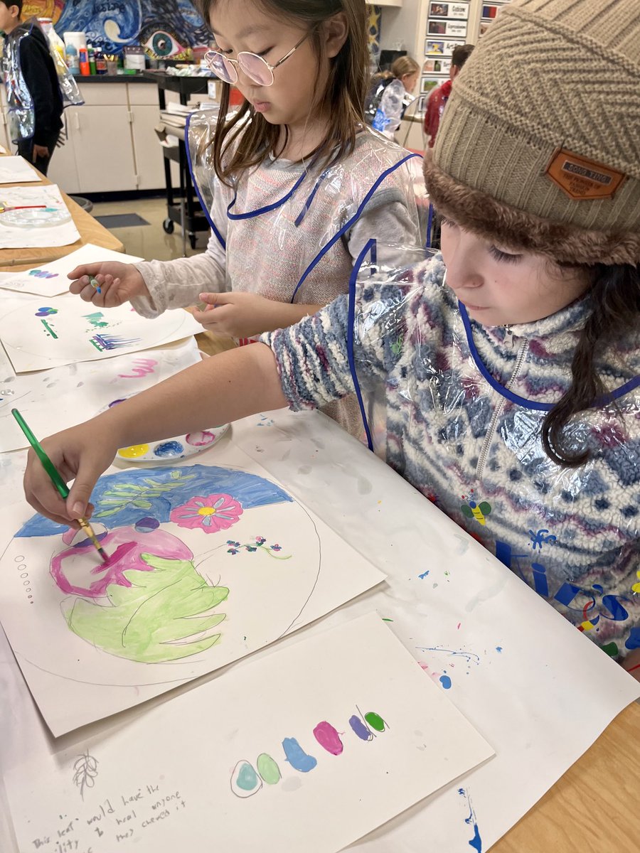 Creative Artists in 4th grade thoughtfully selected color schemes and began to see firsthand how UNITY and HARMONY are created in works of art…elements are working together, they make visual sense! 
⁦<a href="/datersocial/">DATER ELEMENTARY SCHOOL</a>⁩