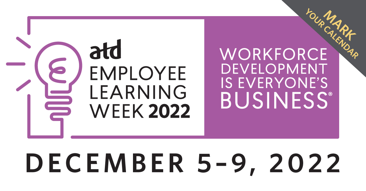 SemanticsGrp's tweet image. #RT @atd: Mark your calendar for December 6–10 for #ATDEmployeeLearningWeek!

Organizations and ATD chapters can participate, then be recognized as an ATD Champion of Learning. Learn more: bit.ly/3UCuhEE

#ATD #talentdevelopment #employeelearni…