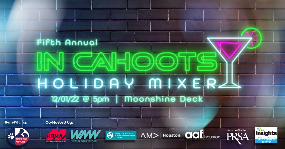 SouthCentralIA's tweet photo. Dec 1st at 5pm, we will be partnering with HBMA, and other local Houston marketing organizations, in hosting a holiday mixer benefitting the organization, 'Paws for Heroes!'  Reserve your spot for the free event now-
https://t.co/LvIJX7taaX

#houston #SCIAlocal #SCIAInsights https://t.co/UY22flNGKU