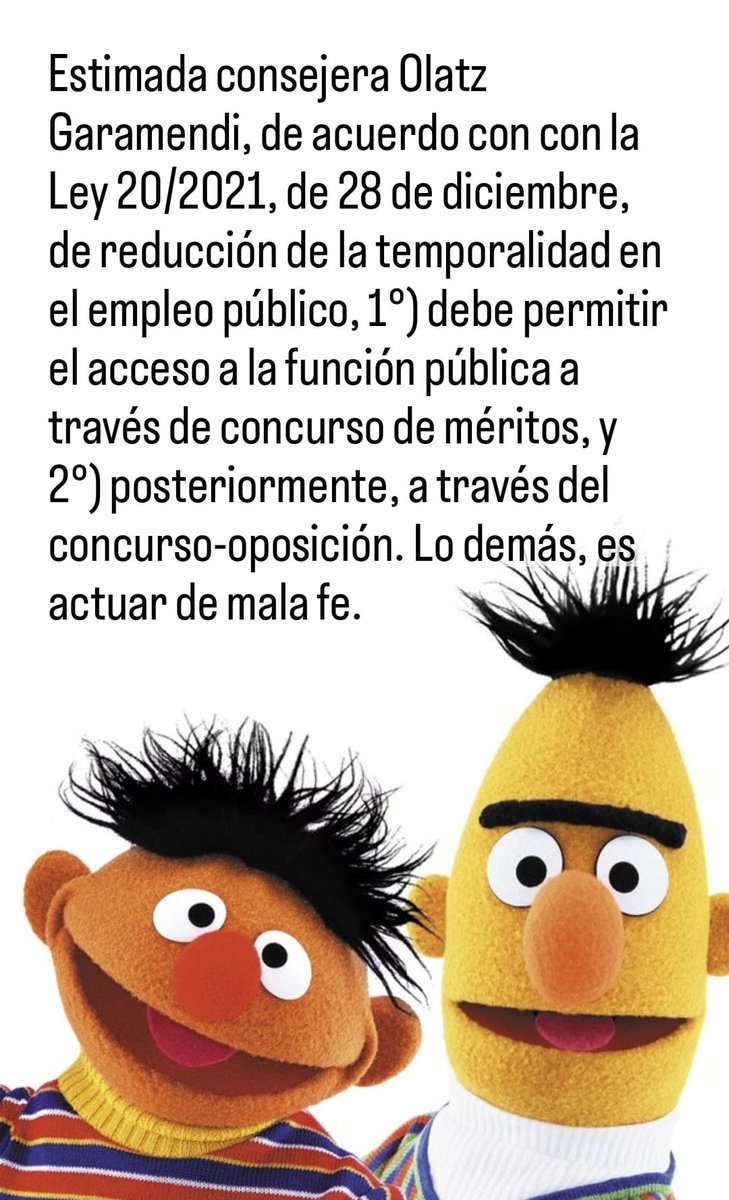 Pitufinarubia1's tweet photo. @interinoktaldea @garamendiol @eajpnv Vergüenza de administración: promoción para los funcionarios de carrera, primero exámenes en vez de méritos, falta de plazas 🙌🏻Basta ya: cumplan con la normativa🙌🏻🙌🏻 #FijezaYa #NoSomosPlazasSomosPersonas #LosQueEstamosNosQuedamos #NoEsUnRegaloEsUnDerechoLaboral @iurkullu https://t.co/XEwEmFs2rt